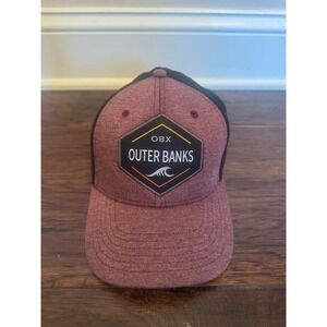 OBX Outer Banks Trucker Hat |‎ Maroon Heather Mesh Back Snapback  | NWOT